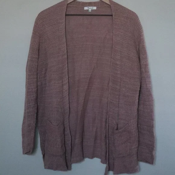 Pink Rose Madewell Cardigan Size Small Lightweight Ribbed - Picture 2 of 5